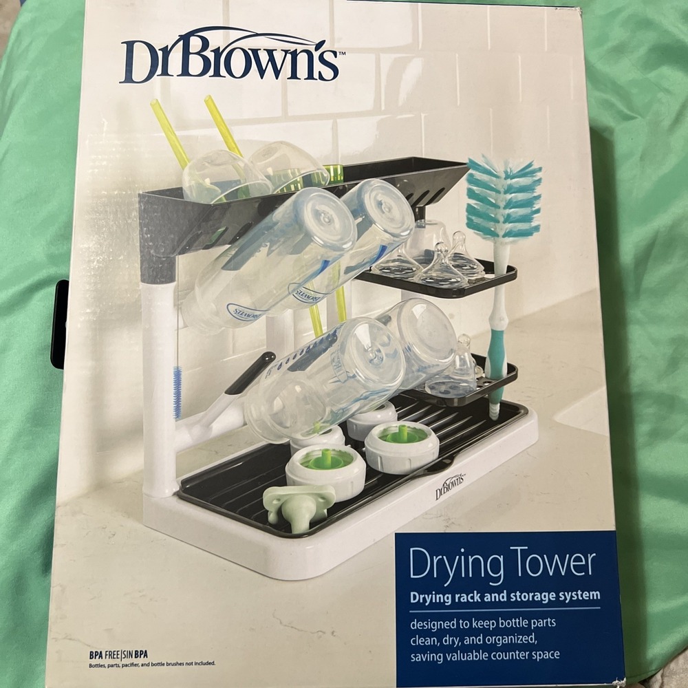 Dr. Brown's Baby Bottle Drying Tower Space Saving Countertop Rack-New in box